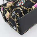 GUCCI Hand Bag Satin Black Gold Tone 154180 Auth ep15224V-16