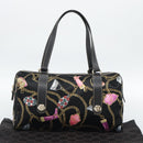 GUCCI Hand Bag Satin Black Gold Tone 154180 Auth ep15224V-12