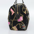 GUCCI Hand Bag Satin Black Gold Tone 154180 Auth ep15224V-3