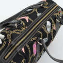 GUCCI Hand Bag Satin Black Gold Tone 154180 Auth ep15224V-6
