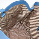 FENDI Tote Bag Leather Blue Gold Tone 8BR662 Auth ep15227-19