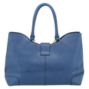 FENDI Tote Bag Leather Blue Gold Tone 8BR662 Auth ep15227-3