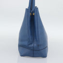 FENDI Tote Bag Leather Blue Gold Tone 8BR662 Auth ep15227-4
