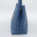 FENDI Tote Bag Leather Blue Gold Tone 8BR662 Auth ep15227-5