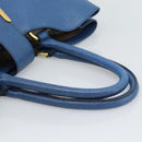 FENDI Tote Bag Leather Blue Gold Tone 8BR662 Auth ep15227-7