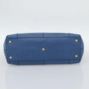FENDI Tote Bag Leather Blue Gold Tone 8BR662 Auth ep15227-9