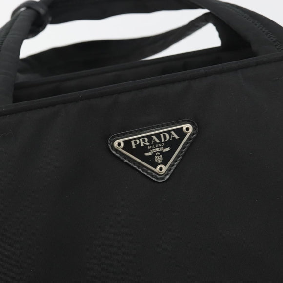 PRADA Hand Bag Nylon Black Silver Auth ep15229