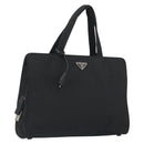 PRADA Hand Bag Nylon Black Silver Auth ep15229-1