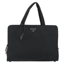 PRADA Hand Bag Nylon Black Silver Auth ep15229-13