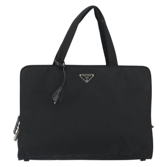 PRADA Hand Bag Nylon Black Silver Auth ep15229