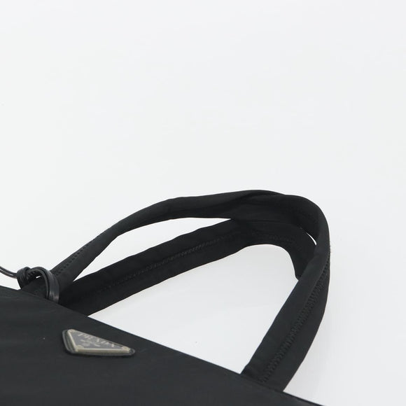 PRADA Hand Bag Nylon Black Silver Auth ep15229