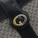 GUCCI Micro GG Canvas Shoulder Bag Navy Gold Tone Auth ep15230-18