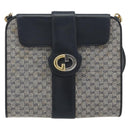 GUCCI Micro GG Canvas Shoulder Bag Navy Gold Tone Auth ep15230-13