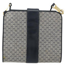GUCCI Micro GG Canvas Shoulder Bag Navy Gold Tone Auth ep15230-2