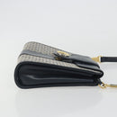 GUCCI Micro GG Canvas Shoulder Bag Navy Gold Tone Auth ep15230-3
