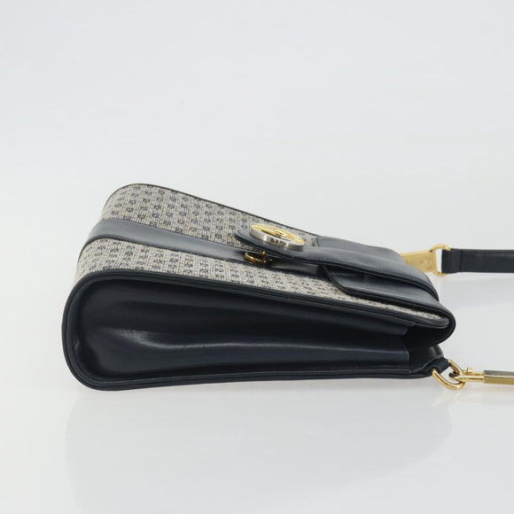 GUCCI Micro GG Canvas Shoulder Bag Navy Gold Tone Auth ep15230