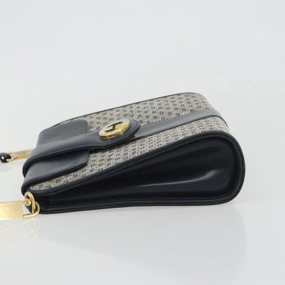 GUCCI Micro GG Canvas Shoulder Bag Navy Gold Tone Auth ep15230
