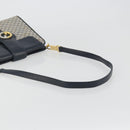 GUCCI Micro GG Canvas Shoulder Bag Navy Gold Tone Auth ep15230-7