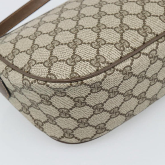 GUCCI GG Supreme Shoulder Bag PVC Leather Beige Gold Tone 89 02 032 Auth ep15231