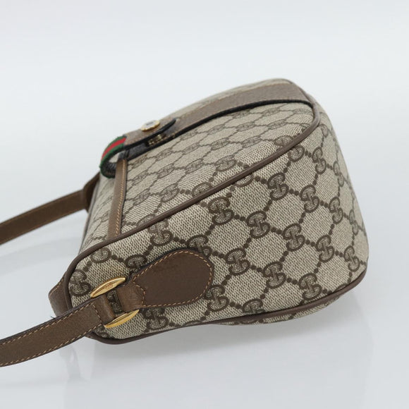 GUCCI GG Supreme Shoulder Bag PVC Leather Beige Gold Tone 89 02 032 Auth ep15231