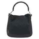 GUCCI GG Canvas Bamboo Hand Bag 2way Black Silver 001 4095 Auth ep15232-13
