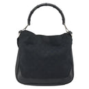GUCCI GG Canvas Bamboo Hand Bag 2way Black Silver 001 4095 Auth ep15232-2