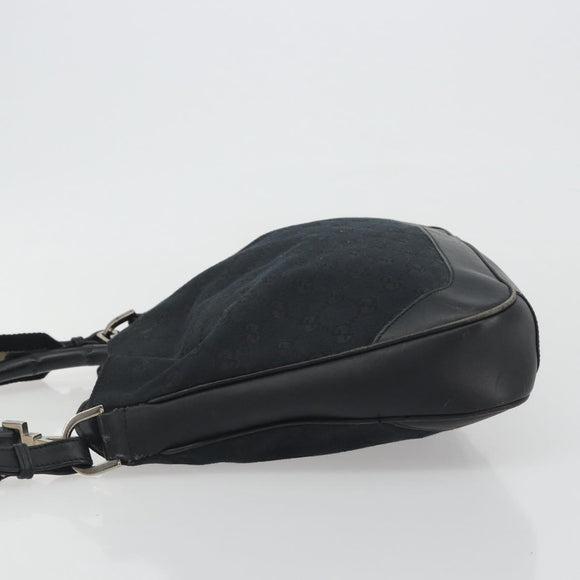 GUCCI GG Canvas Bamboo Hand Bag 2way Black Silver 001 4095 Auth ep15232