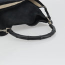 GUCCI GG Canvas Bamboo Hand Bag 2way Black Silver 001 4095 Auth ep15232-7