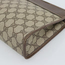 GUCCI GG Supreme Clutch Bag PVC Leather Beige Gold Tone Auth ep15234-10