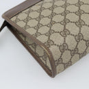 GUCCI GG Supreme Clutch Bag PVC Leather Beige Gold Tone Auth ep15234-11