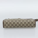 GUCCI GG Supreme Clutch Bag PVC Leather Beige Gold Tone Auth ep15234-7