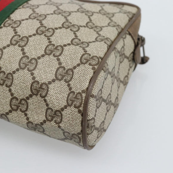 GUCCI GG Supreme Clutch Bag PVC Leather Beige 89 01 012 Auth ep15235