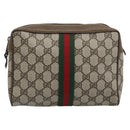 GUCCI GG Supreme Clutch Bag PVC Leather Beige 89 01 012 Auth ep15235-2