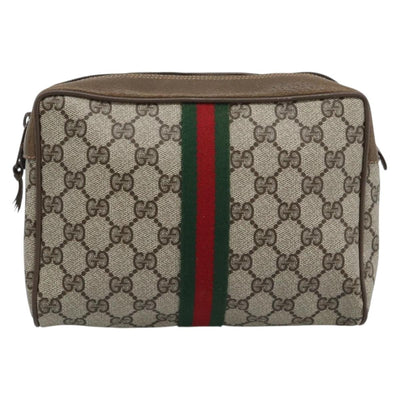 GUCCI GG Supreme Clutch Bag PVC Leather Beige 89 01 012 Auth ep15235 - 0
