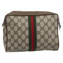 GUCCI GG Supreme Clutch Bag PVC Leather Beige 89 01 012 Auth ep15235-3