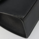 Burberrys Hand Bag Leather Black Silver Auth ep15237-15