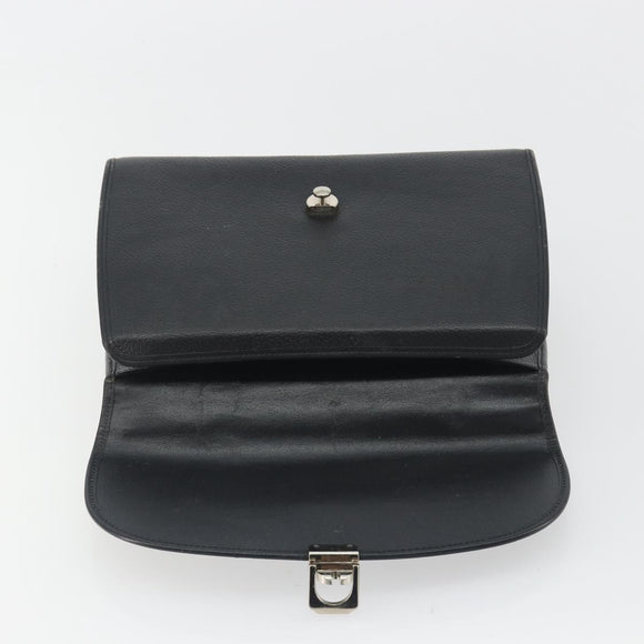 Burberrys Hand Bag Leather Black Silver Auth ep15237