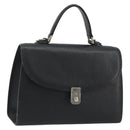 Burberrys Hand Bag Leather Black Silver Auth ep15237-1