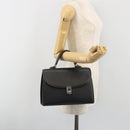 Burberrys Hand Bag Leather Black Silver Auth ep15237-23