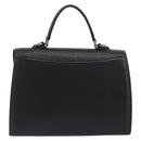 Burberrys Hand Bag Leather Black Silver Auth ep15237-2