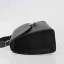 Burberrys Hand Bag Leather Black Silver Auth ep15237-4