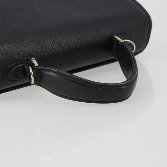 Burberrys Hand Bag Leather Black Silver Auth ep15237