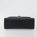 Burberrys Hand Bag Leather Black Silver Auth ep15237-5