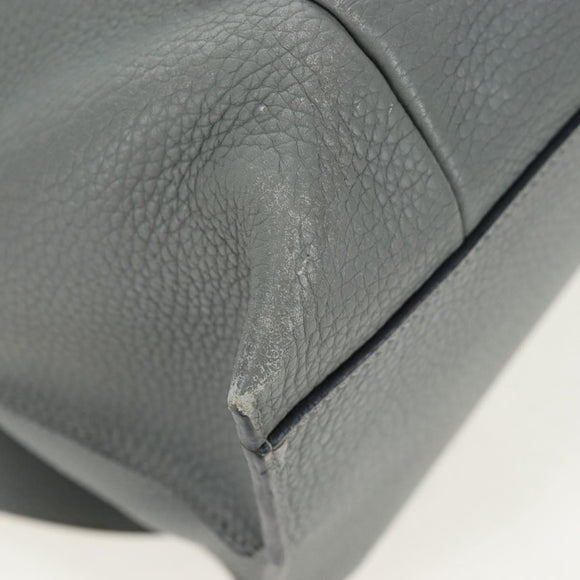 LOEWE Backpack Leather Gray Silver Auth ep15239V