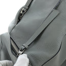 LOEWE Backpack Leather Gray Silver Auth ep15239V-21