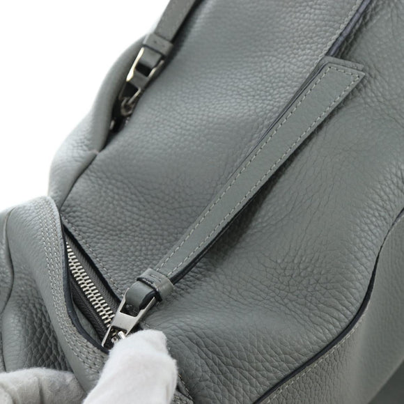 LOEWE Backpack Leather Gray Silver Auth ep15239V