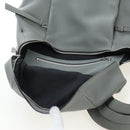 LOEWE Backpack Leather Gray Silver Auth ep15239V-22