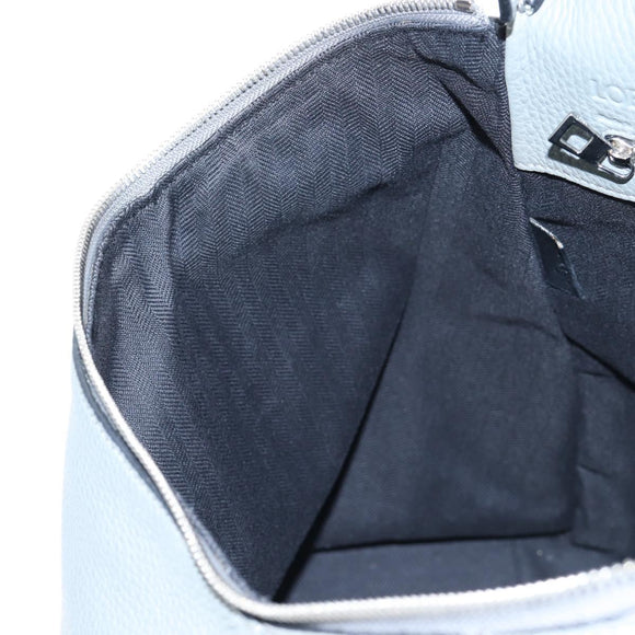 LOEWE Backpack Leather Gray Silver Auth ep15239V