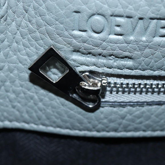 LOEWE Backpack Leather Gray Silver Auth ep15239V