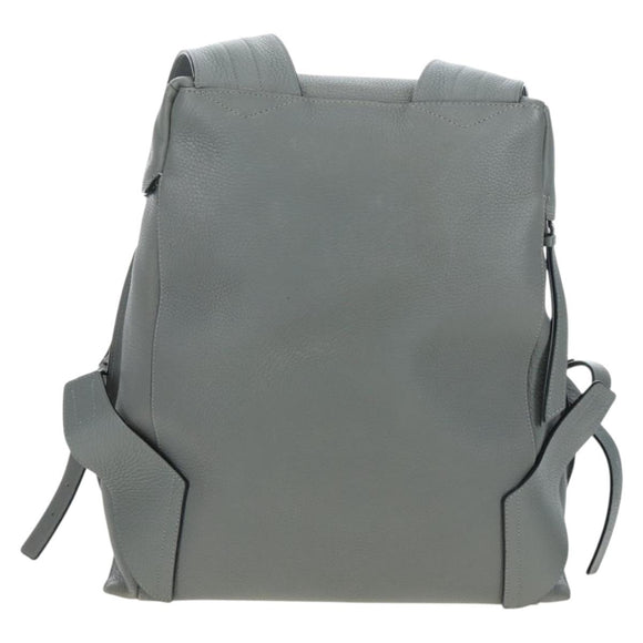 LOEWE Backpack Leather Gray Silver Auth ep15239V